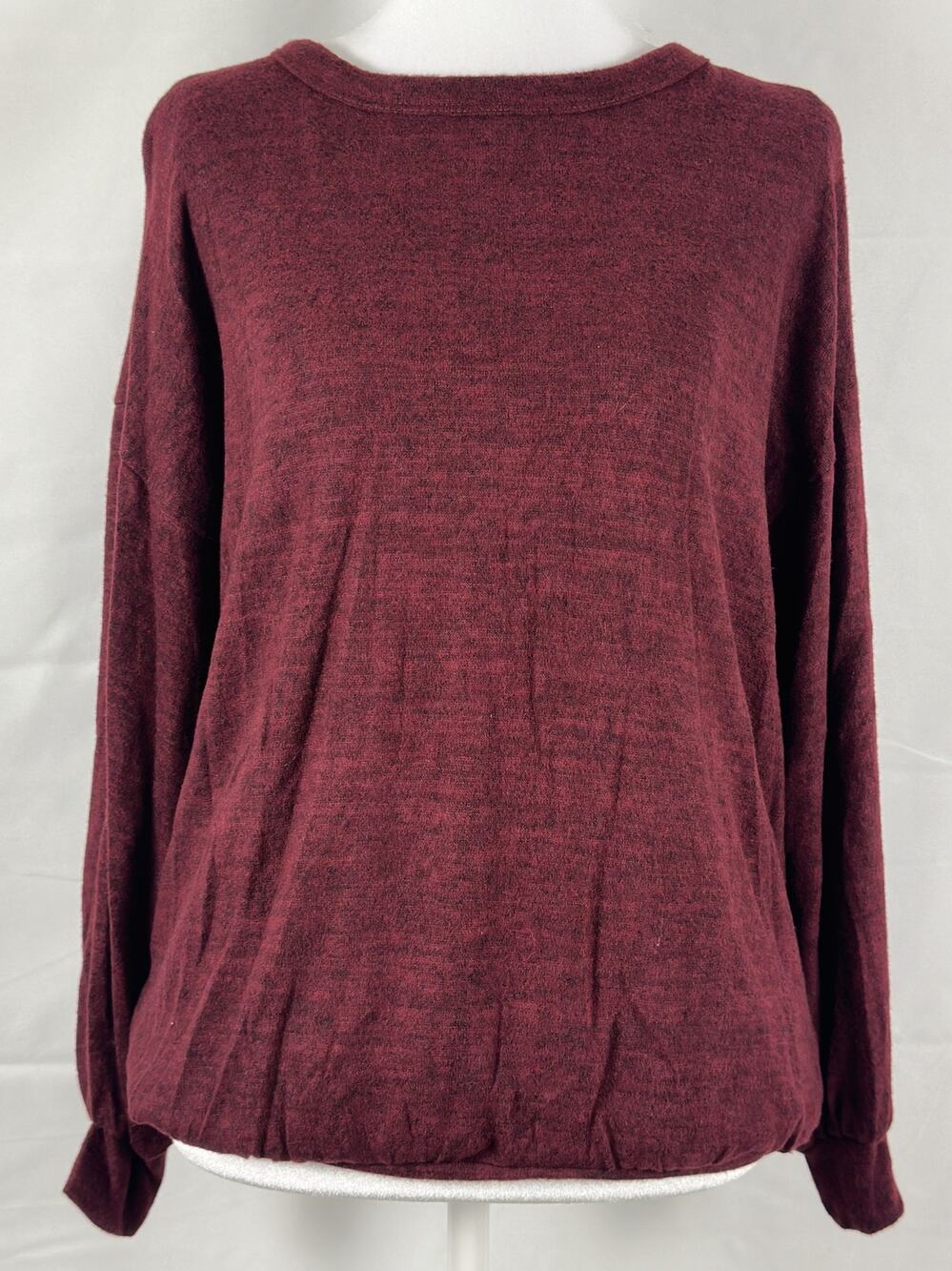 NWOT Vine & Love Super Soft Maroon Open‑Back Wrap Sweater – Women’s Size Large